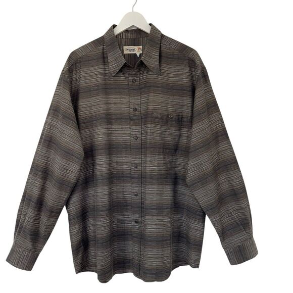 Missoni Sport Vintage Long Sleeve Buttoned Shirt Stripe Textured Modern XXL EUC - Picture 1 of 16